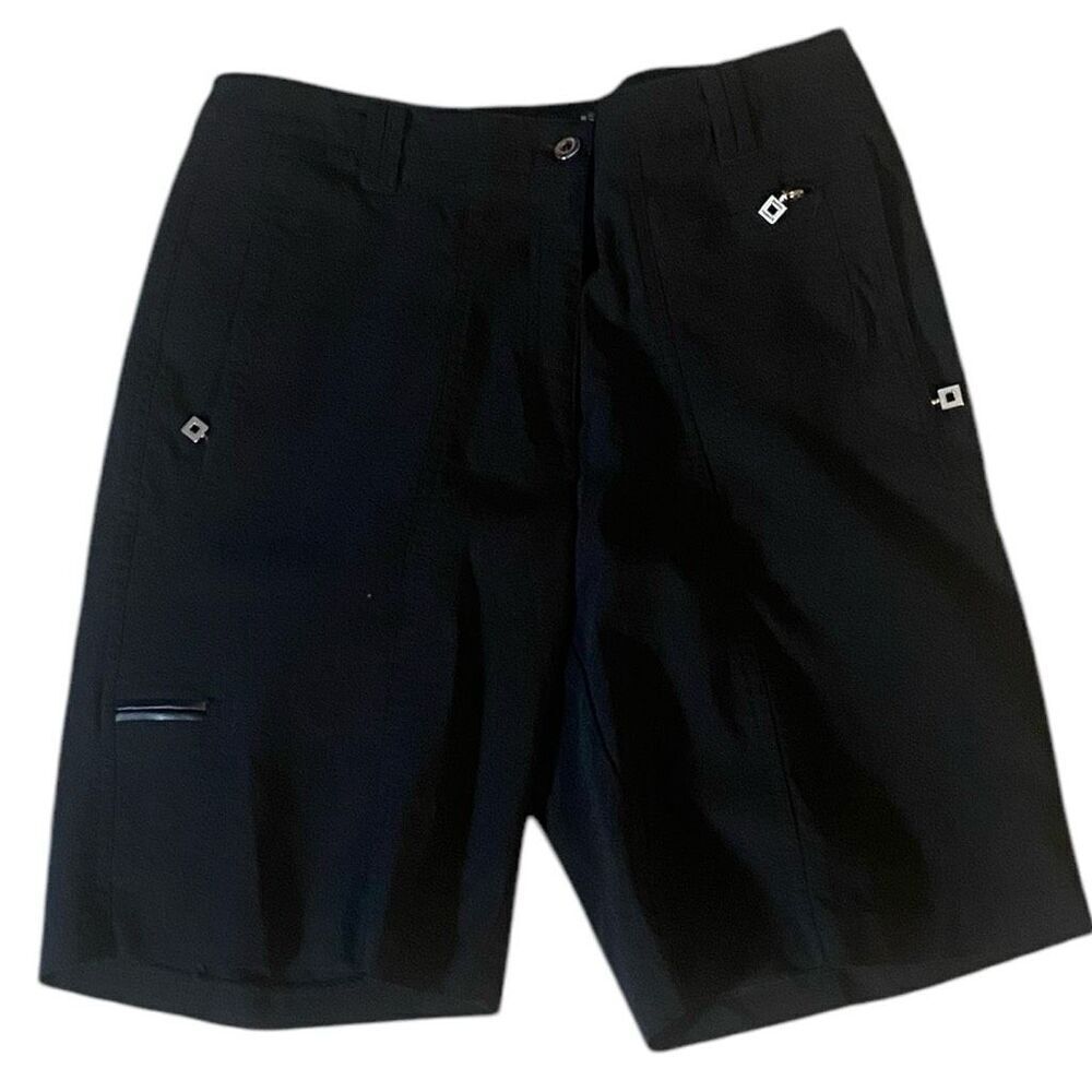 Jamie Sadock Womens Black Tech Stretch Cargo Golf Shorts Size 6